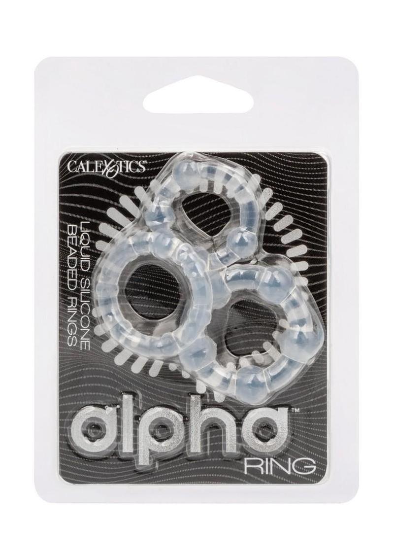 Alpha Liquid Silicone Beaded Rings - Clear - Set