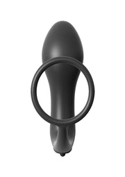 Anal Fantasy Collection Ass-Gasm Cockring Vibrating Plug Kit Silicone Waterproof - Black