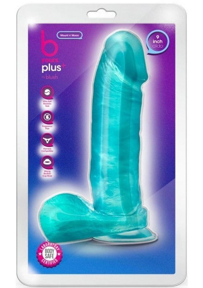 B Yours Plus Mount N' Moan Realistic Dildo with Suction Cup - Teal