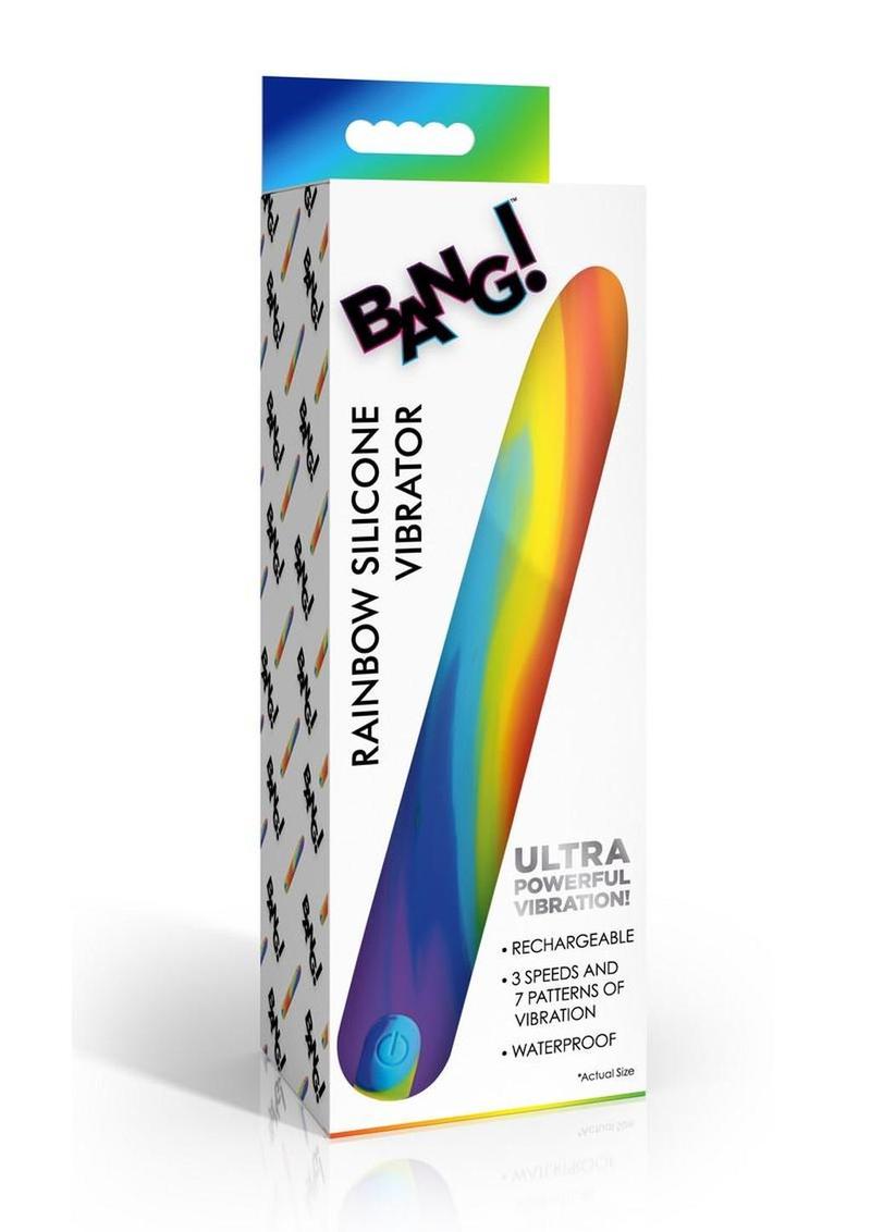 Bang Rainbow Rechargeable Silicone Vibrator - Multicolor
