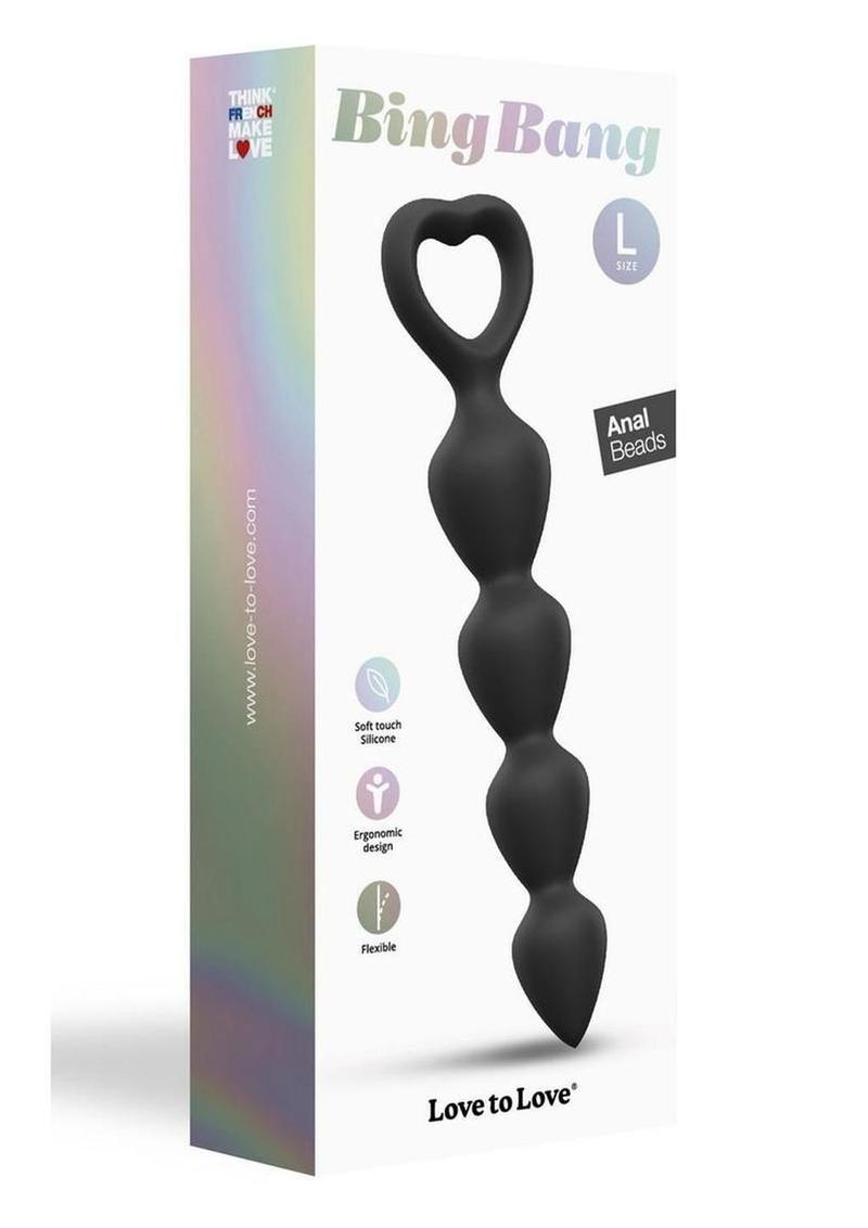 Bing Bang Silicone Anal Beads - Black/Black Onyx - Large