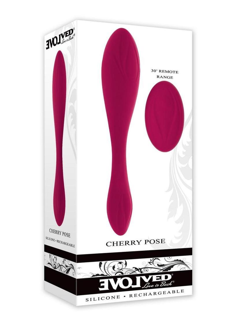 Cherry Pose Rechargeable Silicone Posable Vibrator with Remote - Red