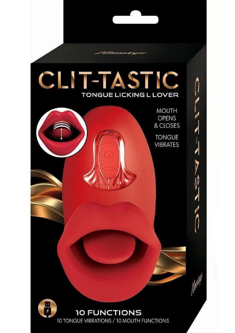Clit-Tastic Tongue Licking Lover Rechargeable Silicone Stimulator - Red