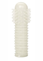 Glow In The Dark Reversible Penis Sleeve - Clear/Glow In The Dark