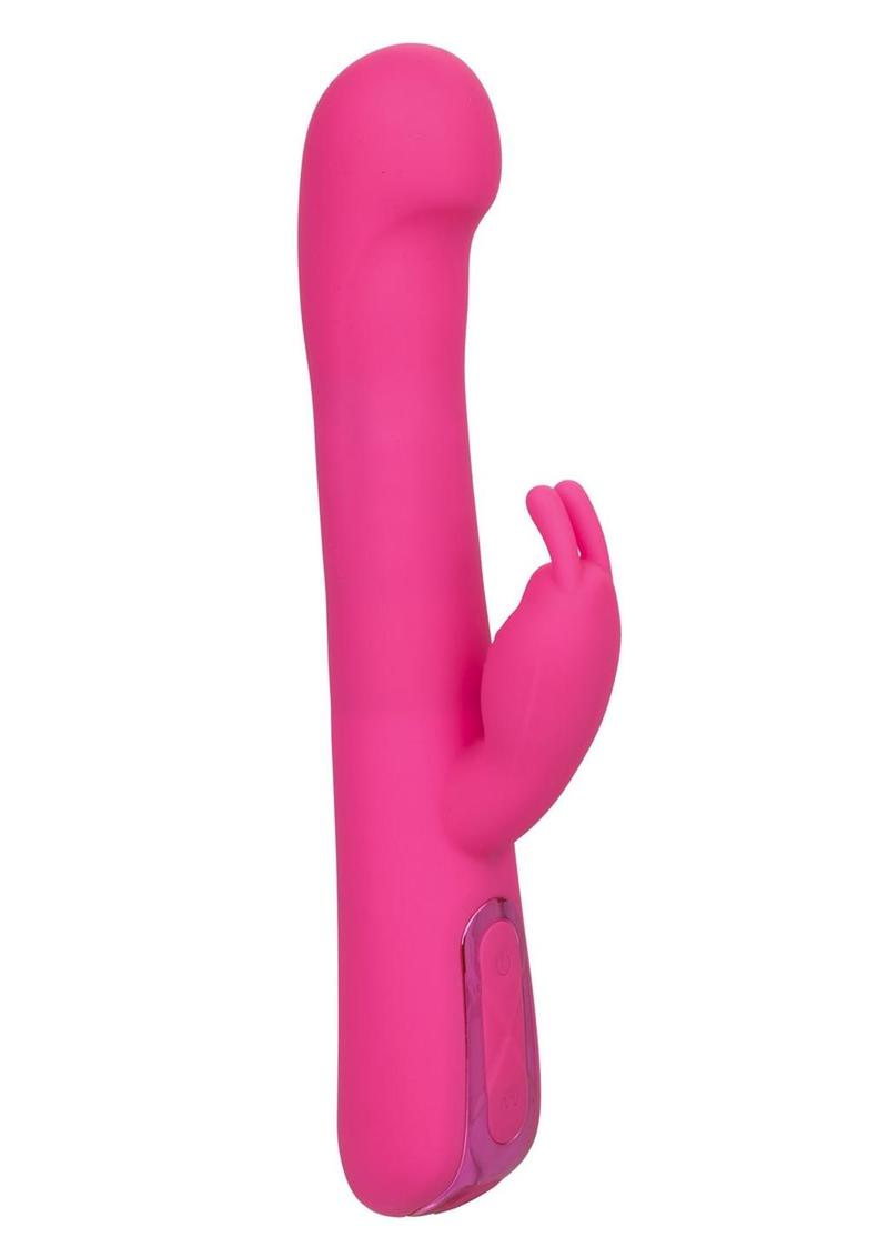 Jack Rabbit Elite Beaded G Rabbit Silicone Rechargeable Vibrator with Clitoral Stimulator - Pink