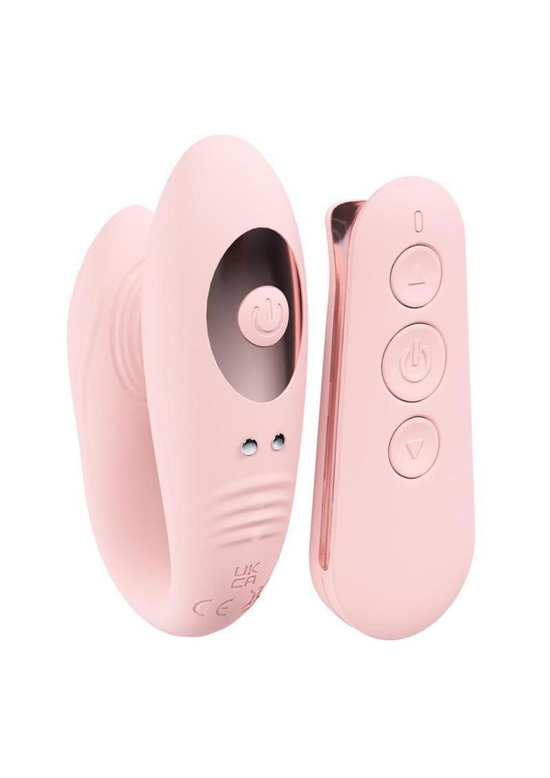 Loveline Charme Dual Motor Silicone Rechargeable Vibrator with Remote Control - Pink