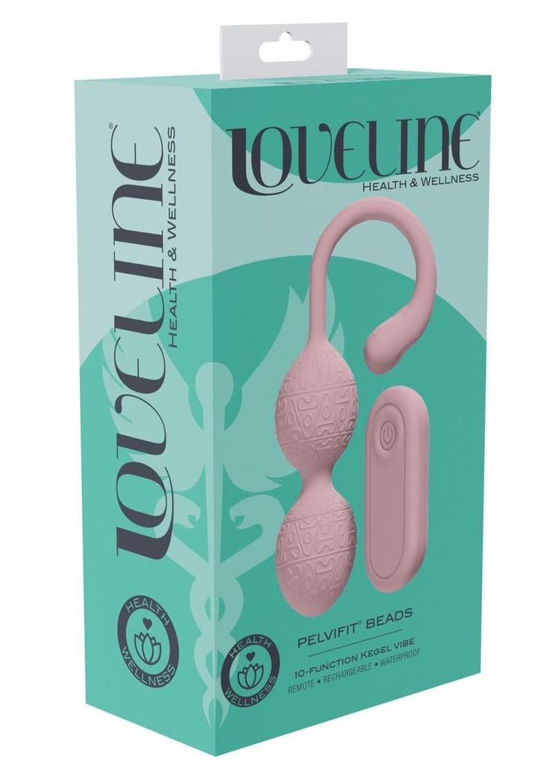 Loveline Pelvifit Beads 10 Function Vibrating Rechargeable Silicone Kegel Vibe with Remote Control - Pink