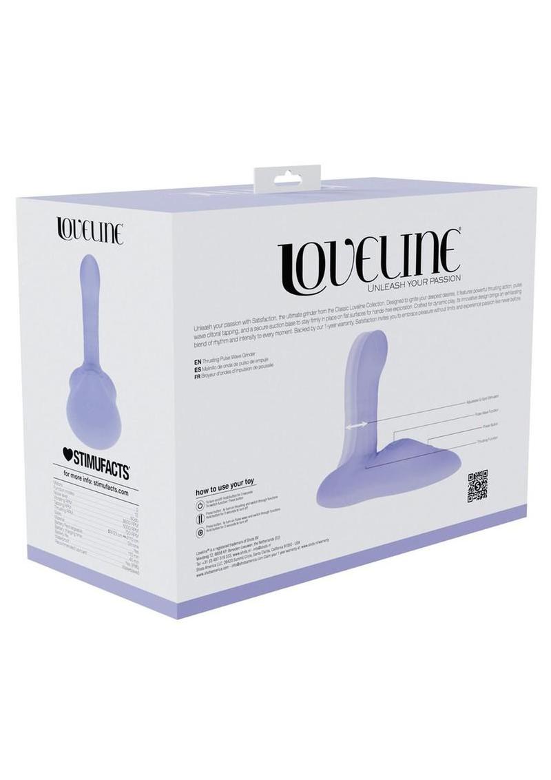 Loveline Satisfaction Adjustable Thrusting Pulse Wave Rechargeable Silicone Grinder - Purple