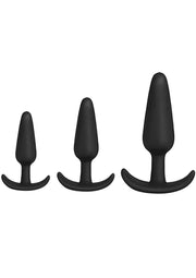 Merci Anal Essentials Silicone Trainer - Black - 3 Piece/Set