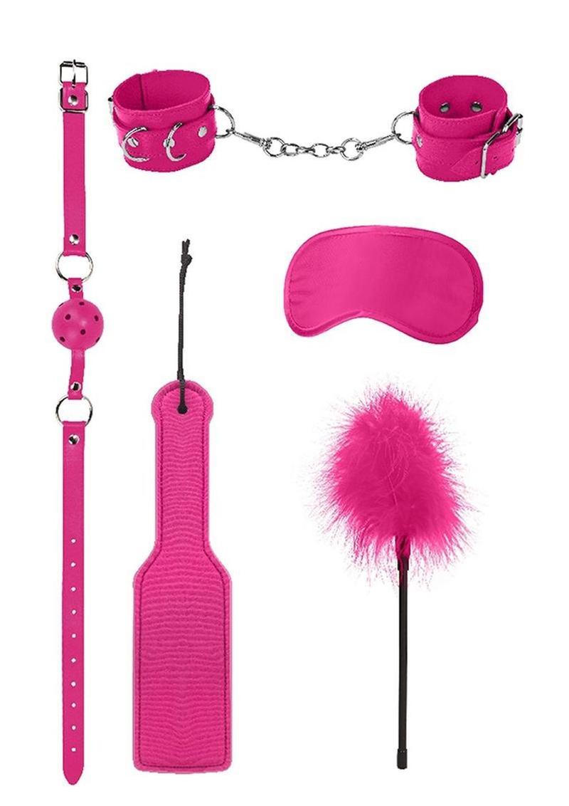 Ouch! Kits Introductory Bondage Kit #4 - Pink - 5 Piece Kit