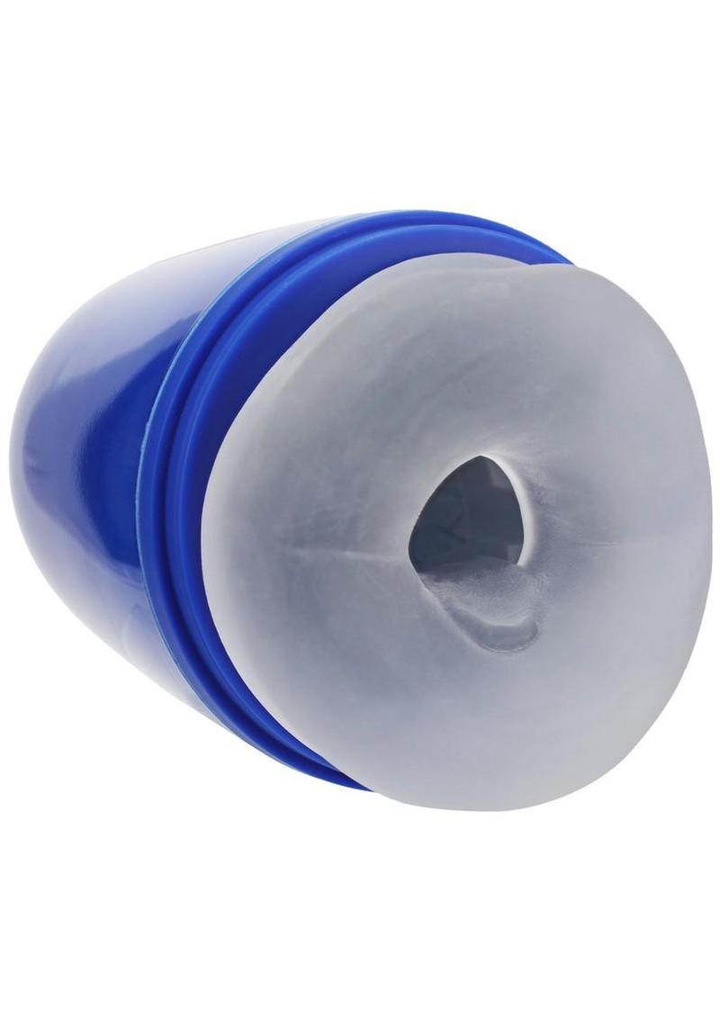 Pumped Vibrobator Pressure Suction 9 Function Vibrating Rechargeable Masturbator - Metallic