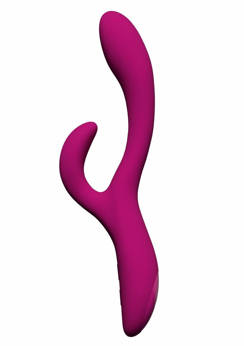 Quinn Rechargeable Silicone Rabbit Vibrator - Burgundy/Red
