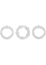 Renegade Super Stretchable Intensity Cock Rings - Clear - Set Of 3