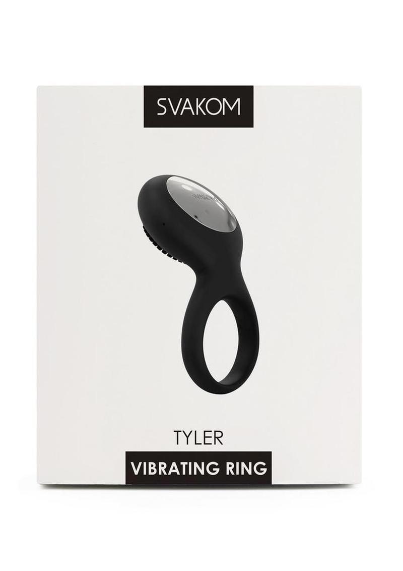 Svakom Tyler Silicone Rechargeable Clitoral Stimulator Couple's Ring - Black