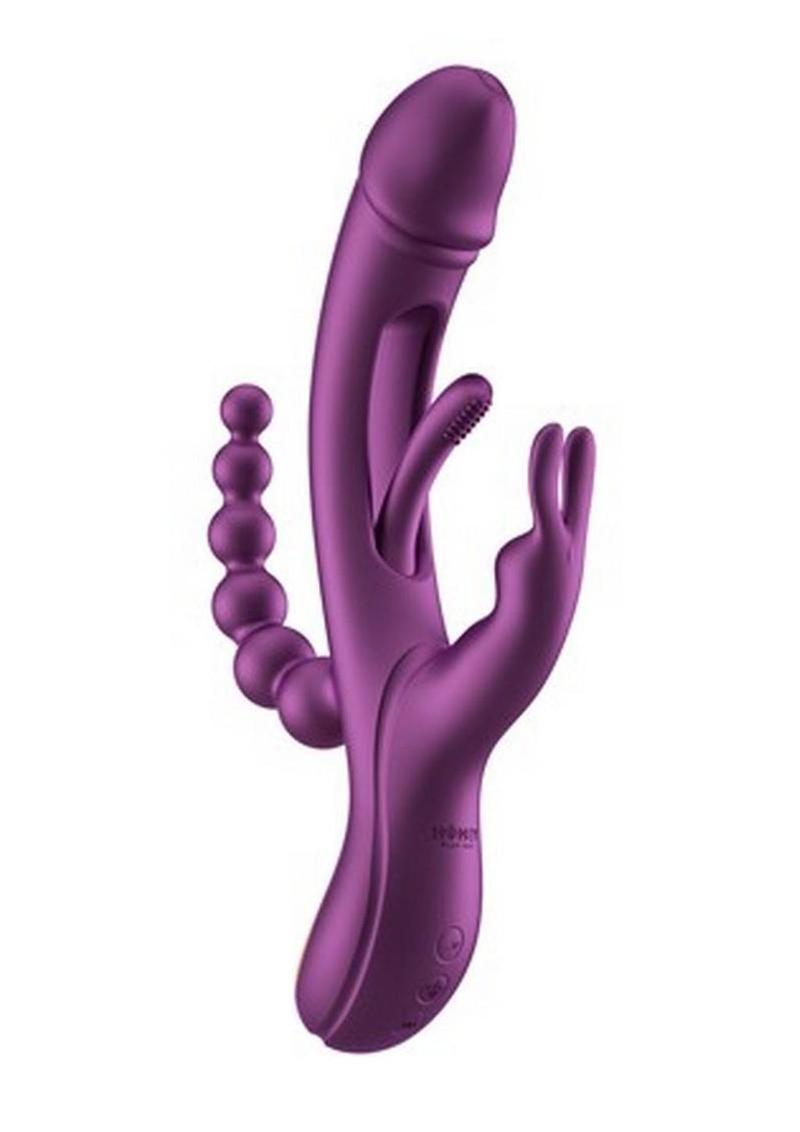 Trilux Kinky Finger Rechargeable Silicone Rabbit Vibrator with Anal Beads