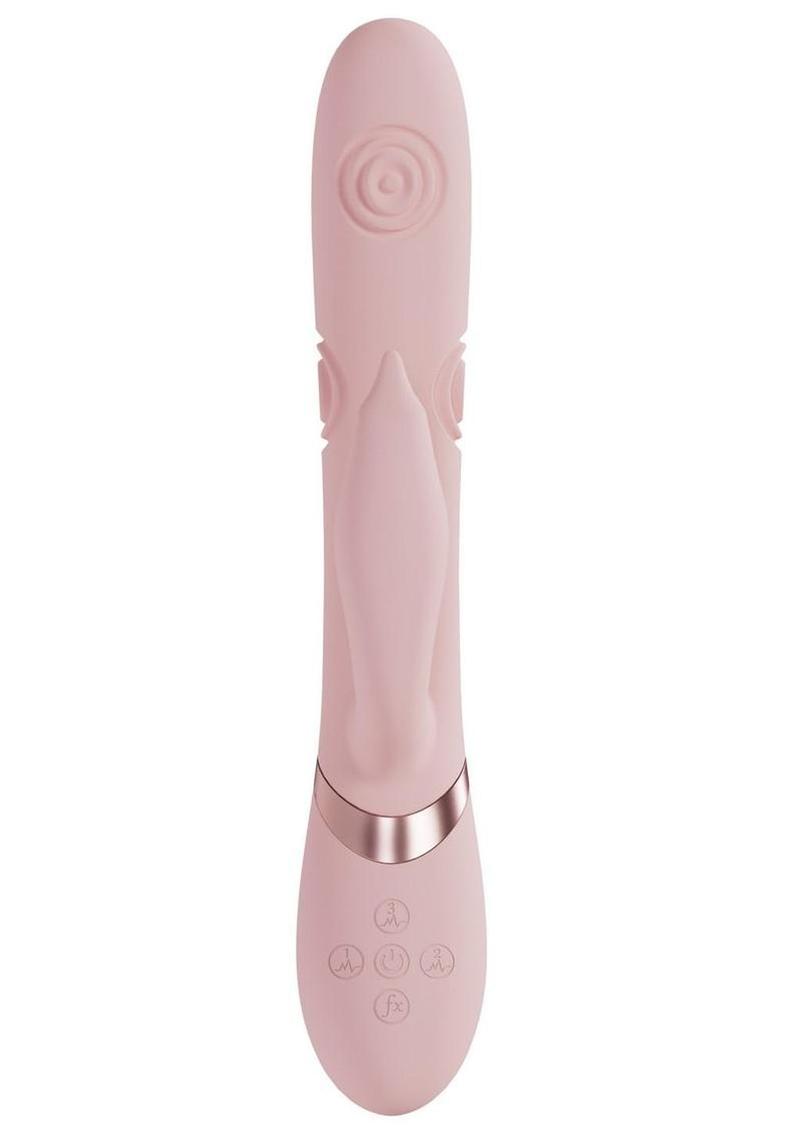 Vive Pallina Rechargeable Silicone Triple Motor G-Spot Vibrating and Tapping Beads Clit Stimulator