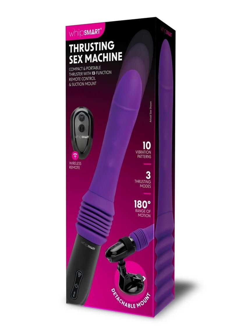WhipSmart Thrusting Rechargeable Silicone Sex Machine - Black/Purple