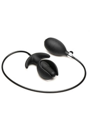 Ass Lock Magnetic Inflatable Anchor Silicone Anal Plug - Black