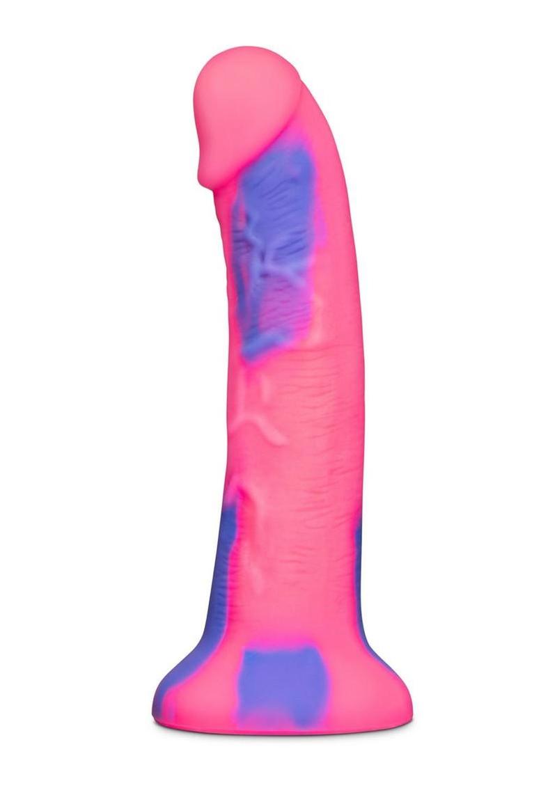 B-Vibe Nebula Silicone Dildo with Suction Base - Pink/Purple - 6in