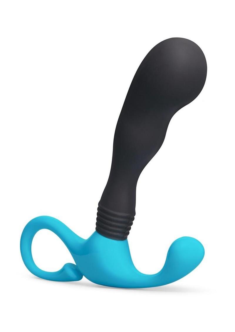 B-Vibe P-Spot Curl Silicone Prostate Massager - Black/Teal