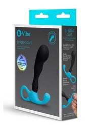 B-Vibe P-Spot Curl Silicone Prostate Massager - Black/Teal