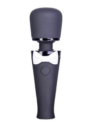 Black Tie Affair Bowtie Silicone Rechargeable Wand - Black/White