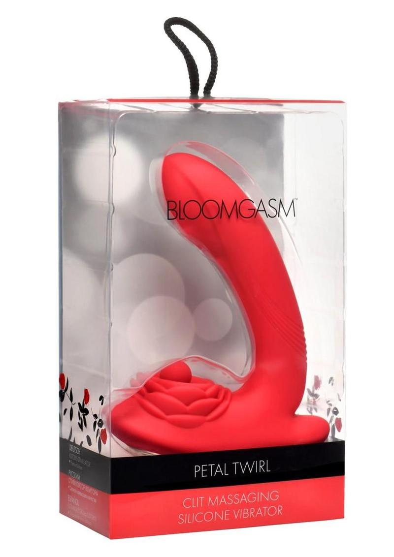 Bloomgasm Petal Twirl Clit Massaging Rechargeable Silicone Vibrator - Red