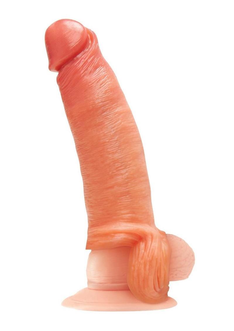 Blueline Super Real Penis Silicone Extension Sleeve with Ball Constriction Loop - Vanilla - 6.5in