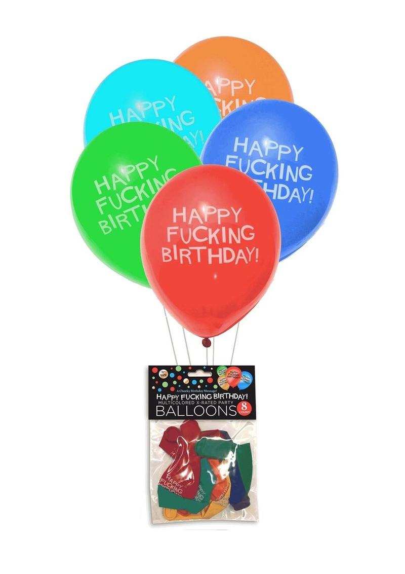 Candyprints X-Rated Birthday Balloons - Assorted Colors - 8 Per Bag