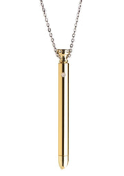 Charmed Rechargeable Stainless Steel 7x Vibrating Necklace - Gold