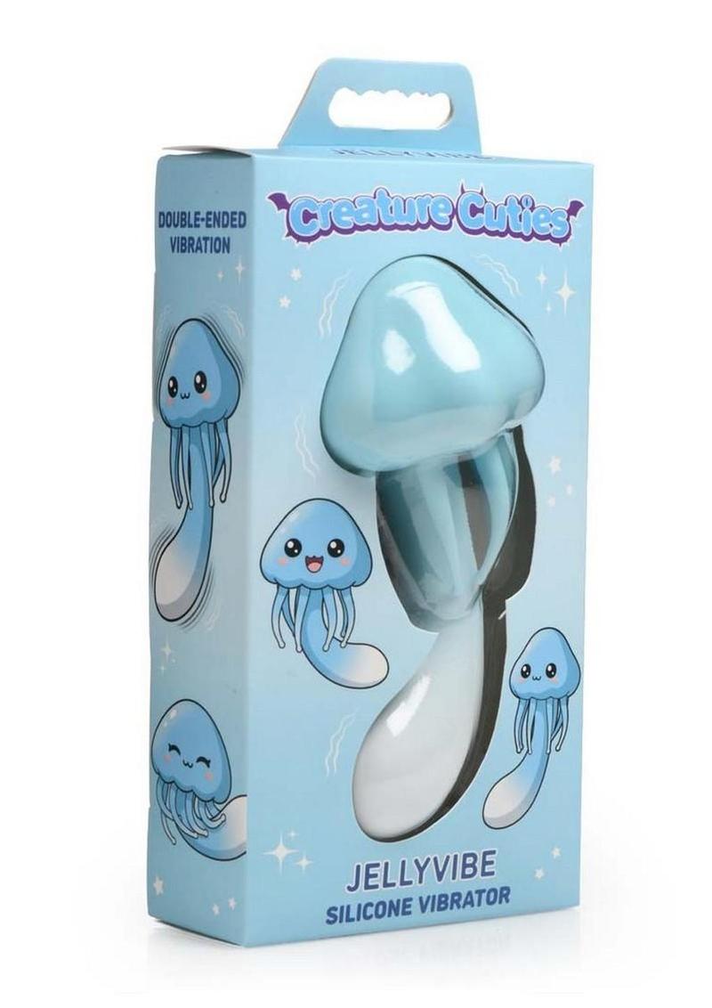 Creature Cuties Jellyvibe Rechargeable Silicone Vibrator - Blue/White