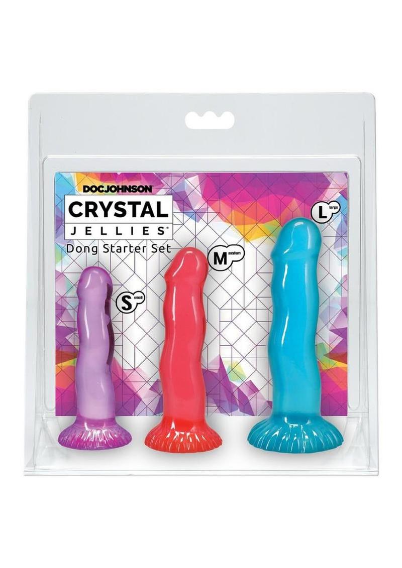 Crystal Jellies Dong Starter - Assorted Colors - 3 Piece Kit