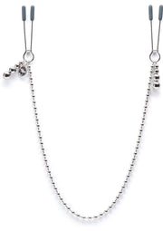 Fifty Shades Darker At My Mercy Beaded Chain Nipple Clamps - Metal/Silver