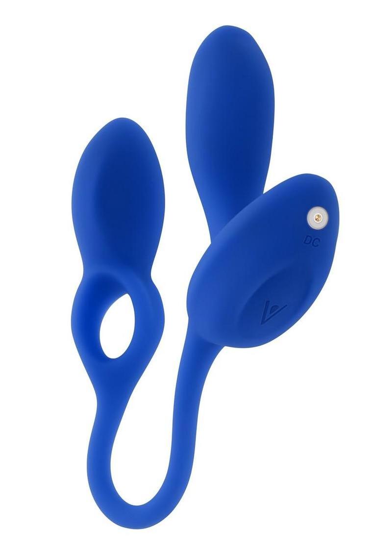 Gender X Back For More Rechargeable Silicone Wearable Prostate Vibrator with Remote - Blue