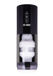 He-Vibe Thrust and Bust Rechargeable Oral Masturbator - Black/Frost