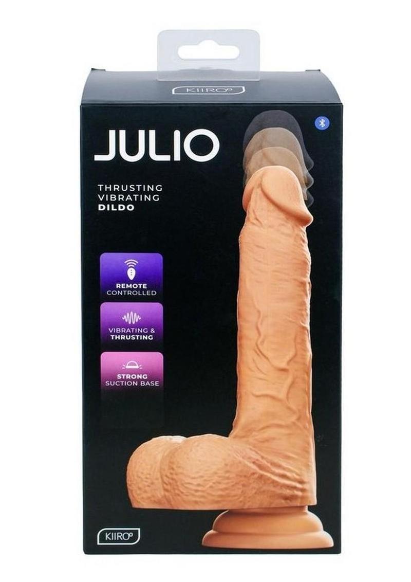 Kiiroo Julio Ultra Realistic Interactive Thrusting Rechargeable Silicone Dildo with Remote - Vanilla
