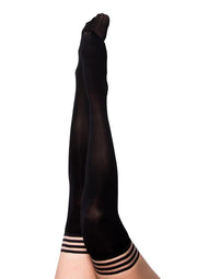 Kixies Danielle Opaque Thigh High Tights - Size A - Black - Small