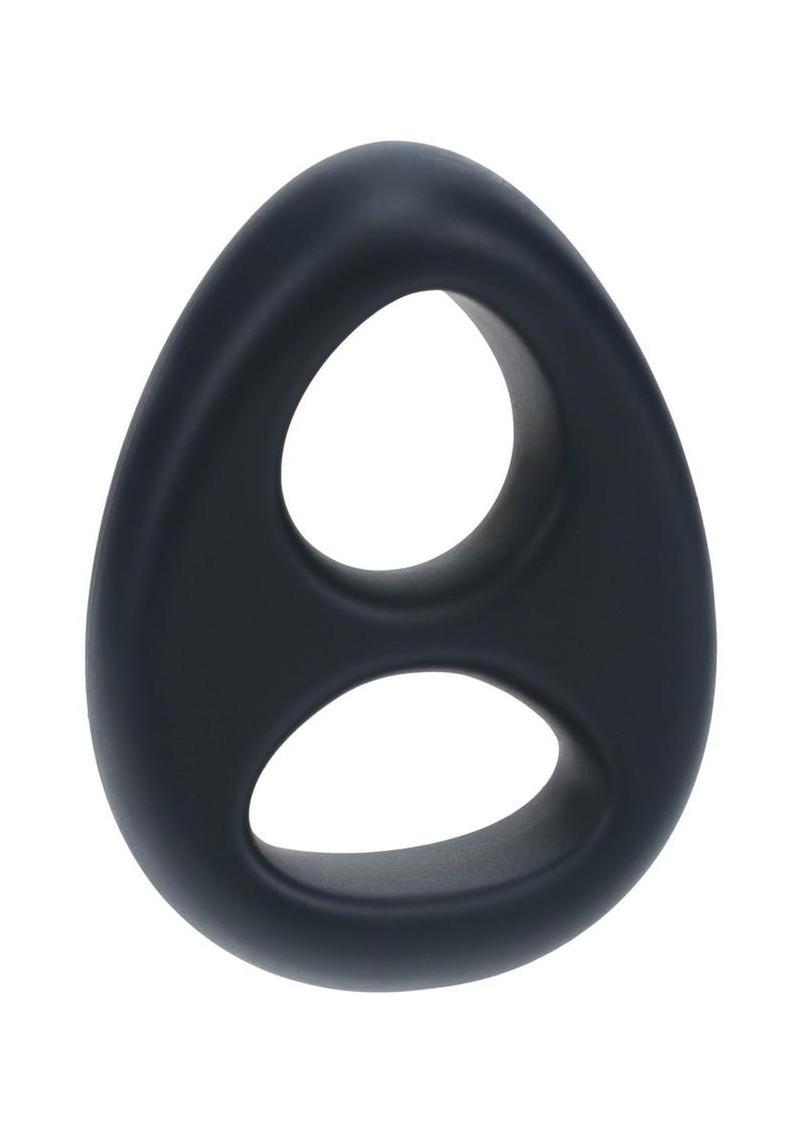 Levelz Double Liquid Silicone Cock and Ball Ring - Black