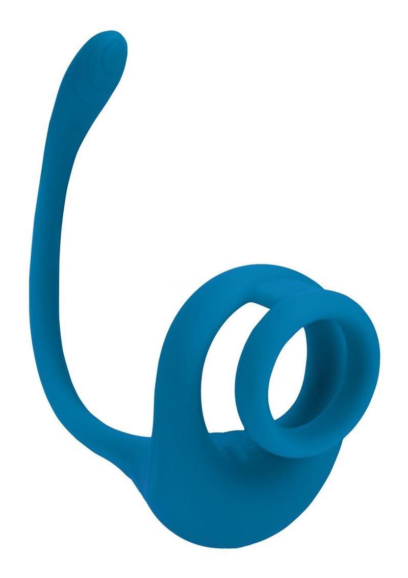 Levelz Dual Motor Rechargeable Silicone Cock Ring with Prostate Stimulator - Teal