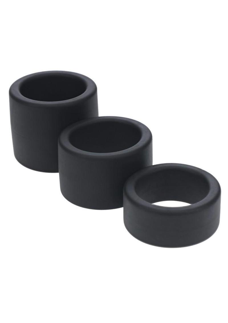 Levelz Liquid Silicone Ball Strap Set Of 3 - (S,m,l - Black - 34mm