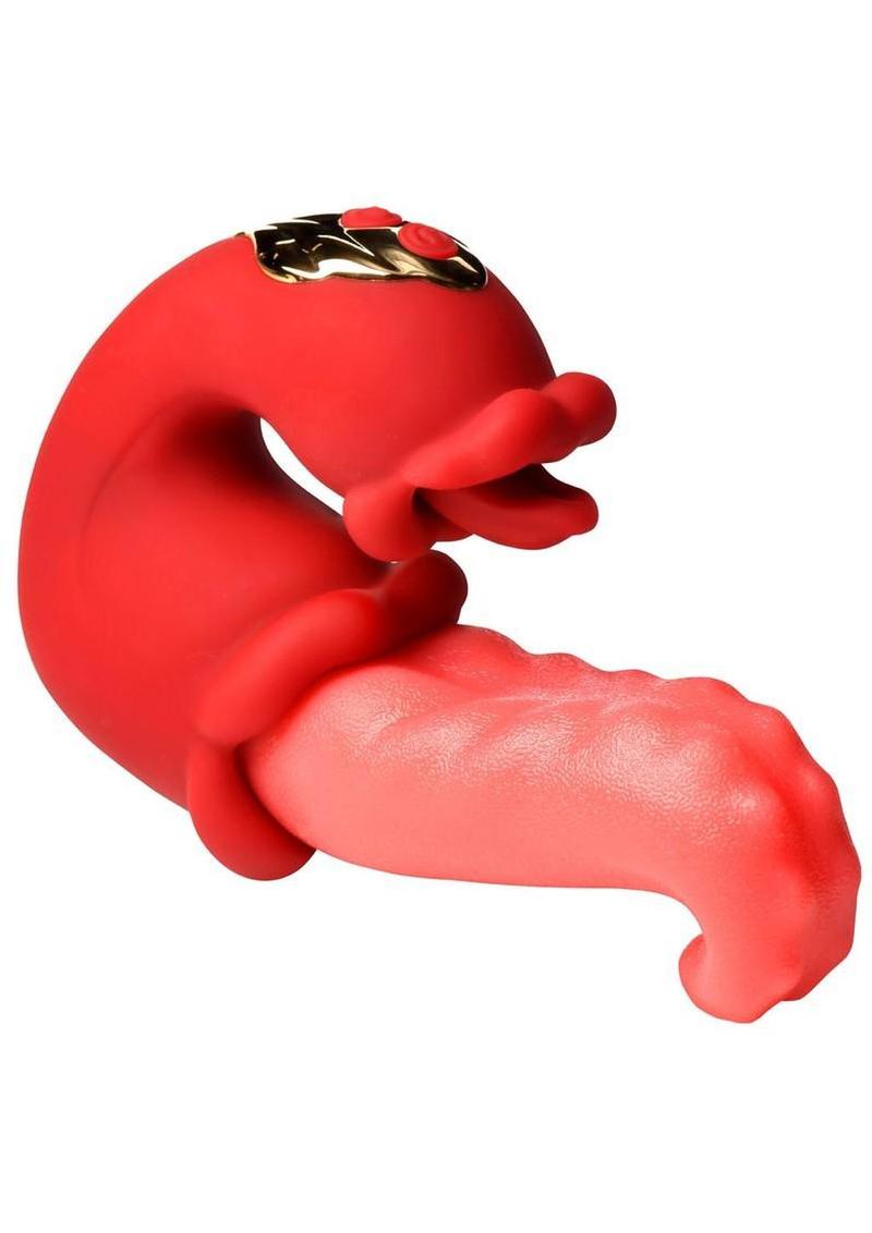 Lickgasm Lick Lasher Rechargeable Silicone Licking Vibrator - Pink/Red