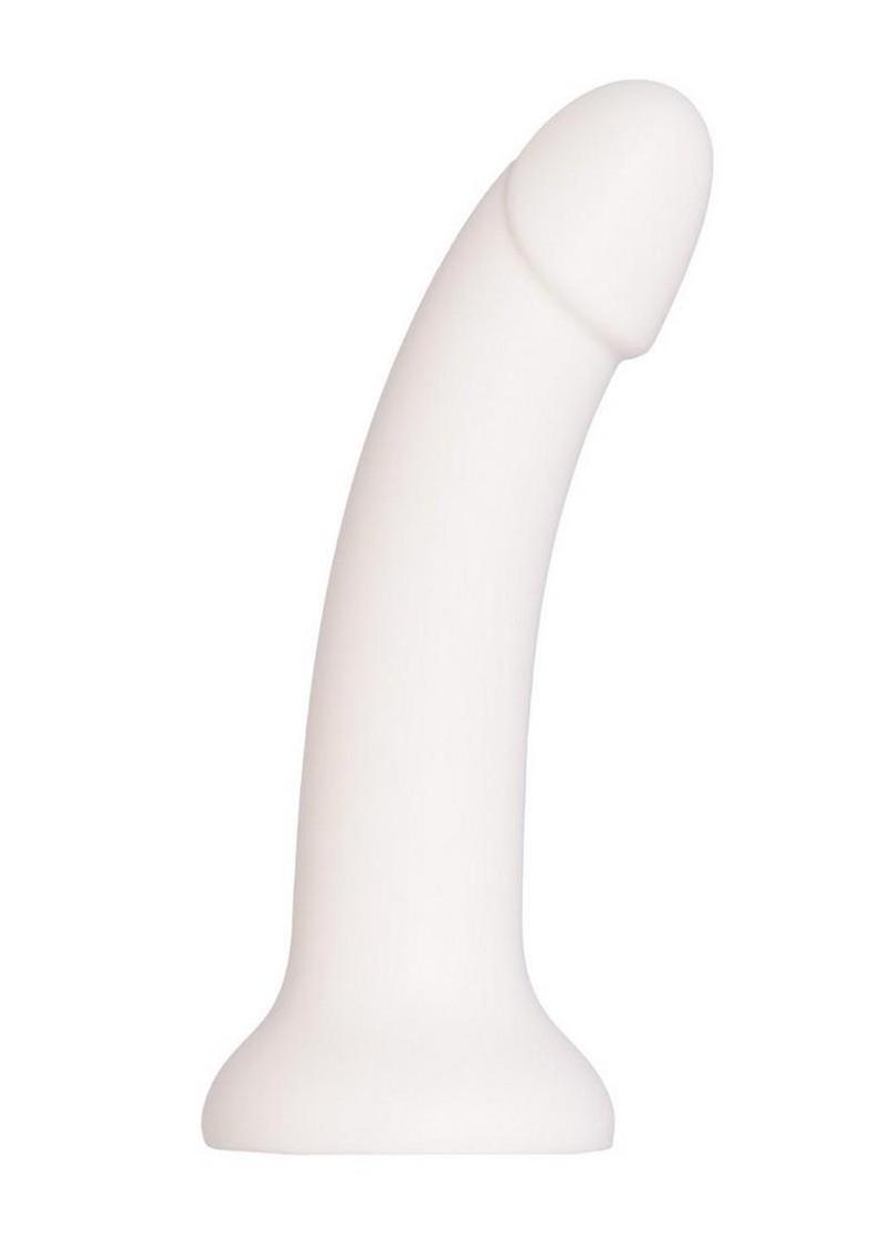 Liquid Silicone Dong with Suction Cup - White - 7in