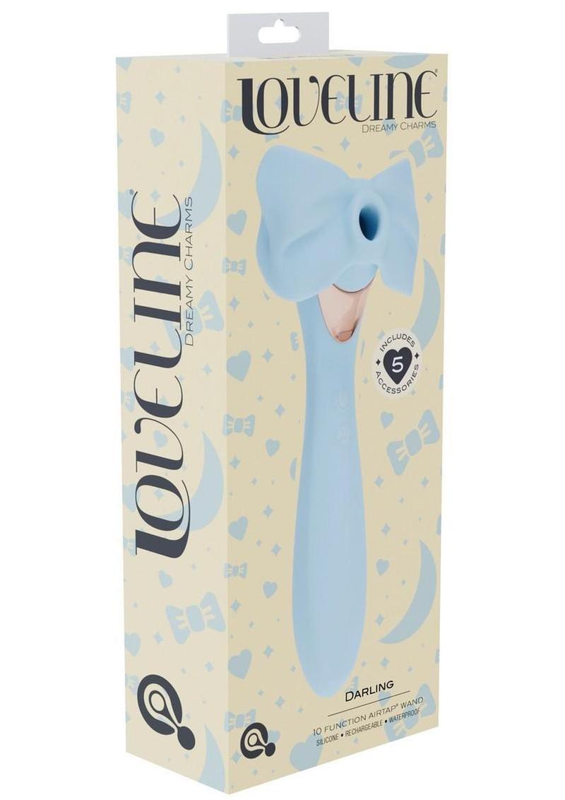 Loveline Darling Airtaptech 15 Function Rechargeable Silicone Vibrator - Blue