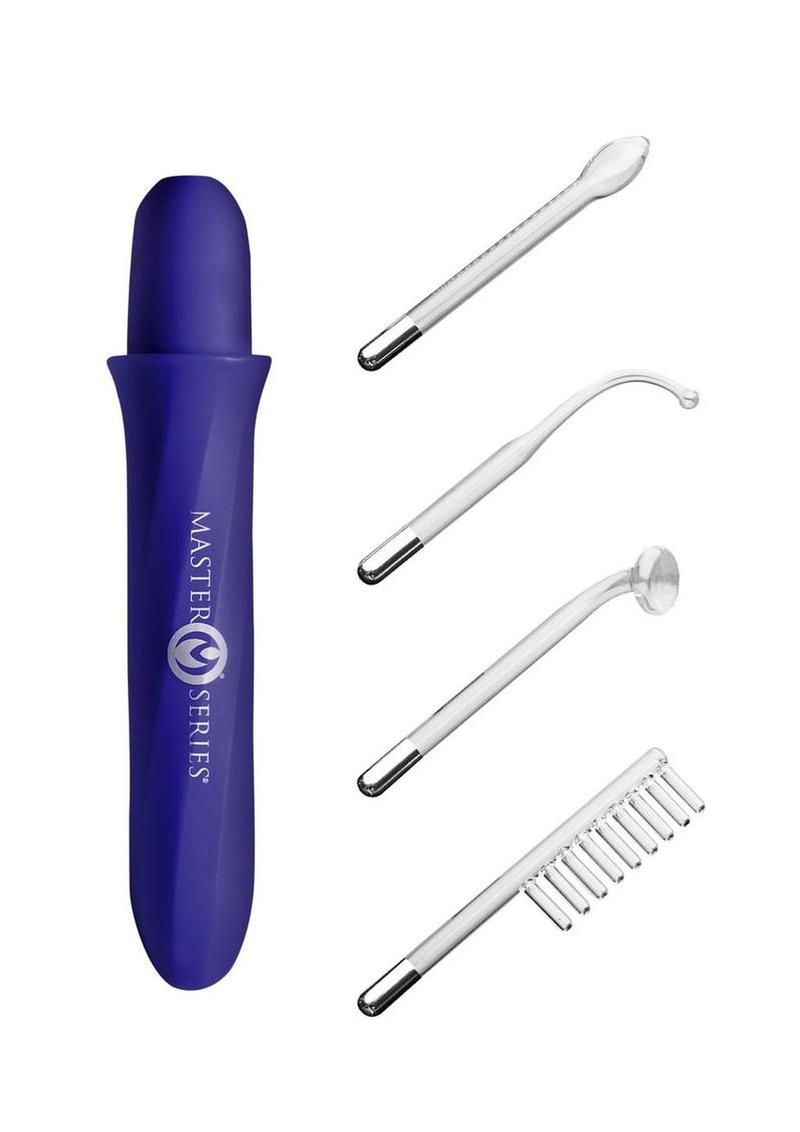Master Series Elektrawand Rechargeable E-Stim Wand with Attachments - Purple
