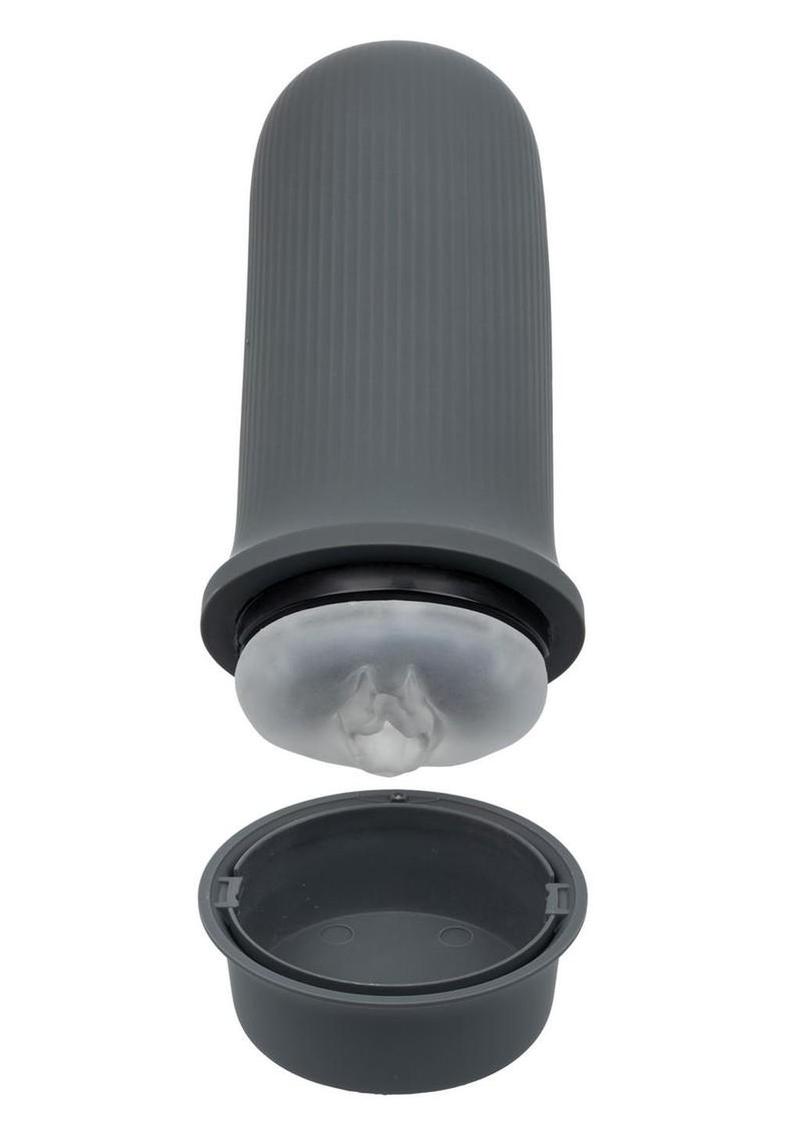 Milk Master Grip-N-Stroke Pussy Rechargeable Silicone Masturbator - Black