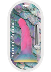 Monster Romance Auroa's Aurora Rechargeable Silicone Dildo with Bullet Vibrator - Multicolor