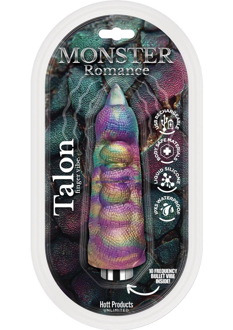 Monster Romance Talon Rechargeable Silicone Finger Vibrator - Multicolor