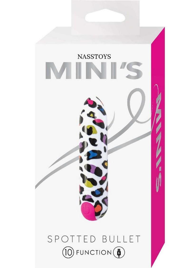 Nasstoys Mini's Spotted Rechargeable Bullet - Multicolor/White