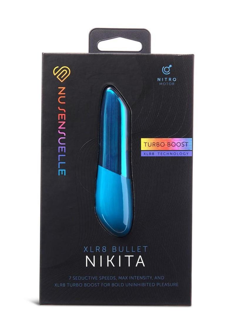 Nu Sensuelle Nikita Rechargeable Silicone Bullet with Nitro Motor - Deep - Blue/Turquoise