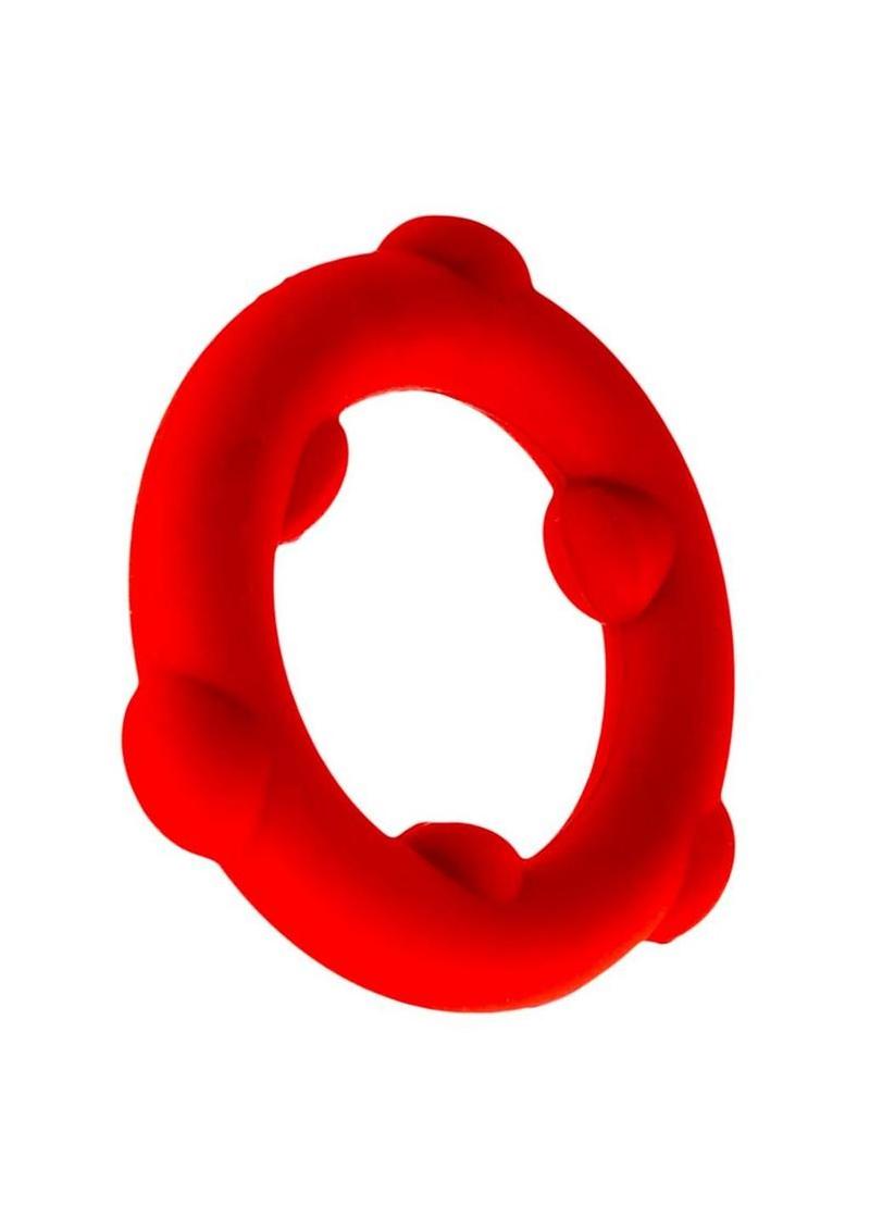 Oxballs Spinner Single Silicone Cock Ring - Red